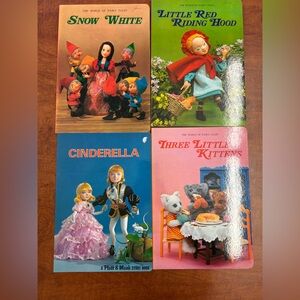 Vintage World of Fairy Tales Books Cinderella, Snow White, Little Red Riding